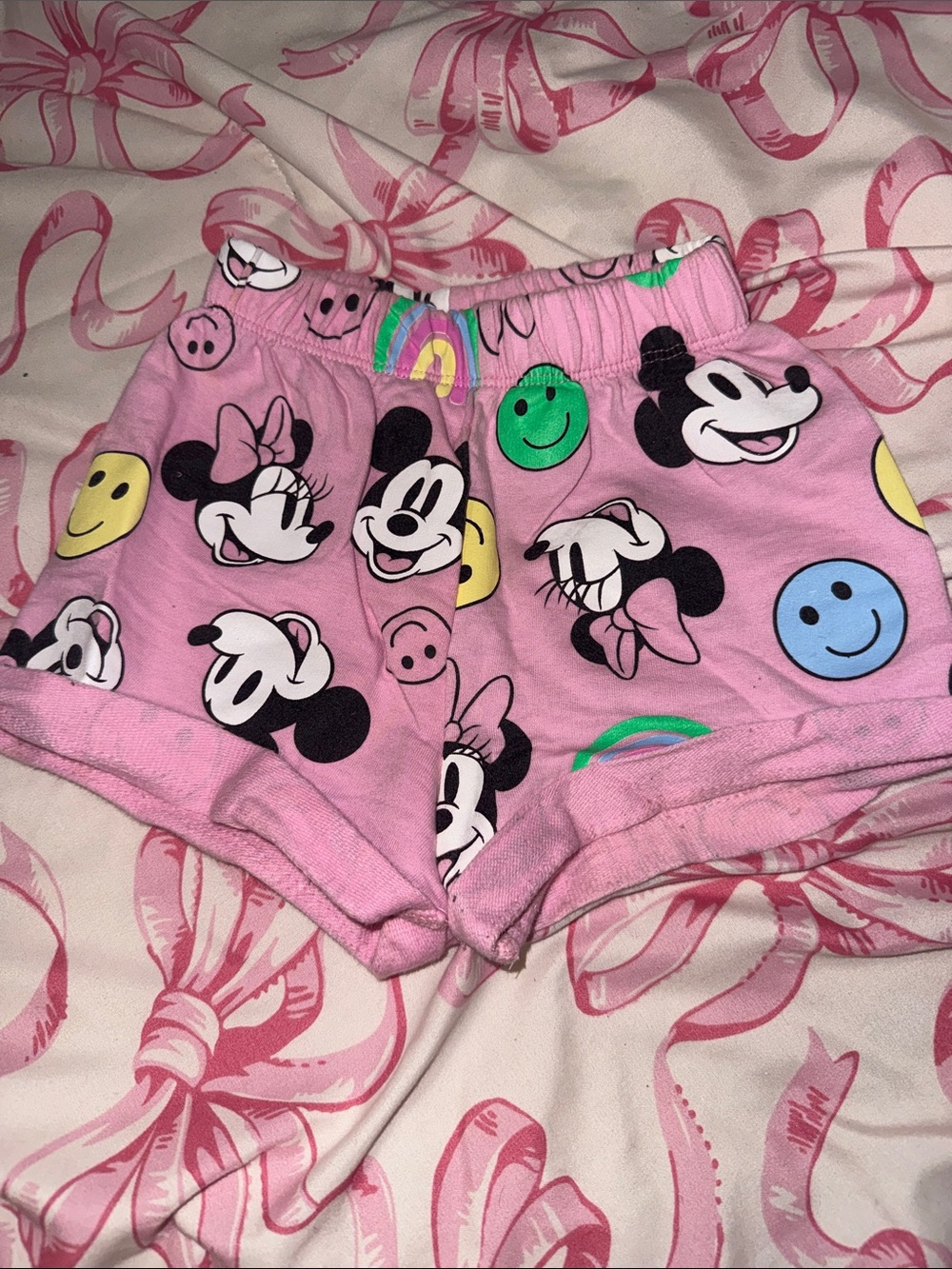 Pink Minnie Mouse Graphic Kids Shorts